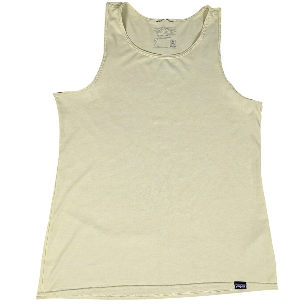 Patagonia Capilene Cool Daily Tank Top Womens Small Yellow Stretch Excellent